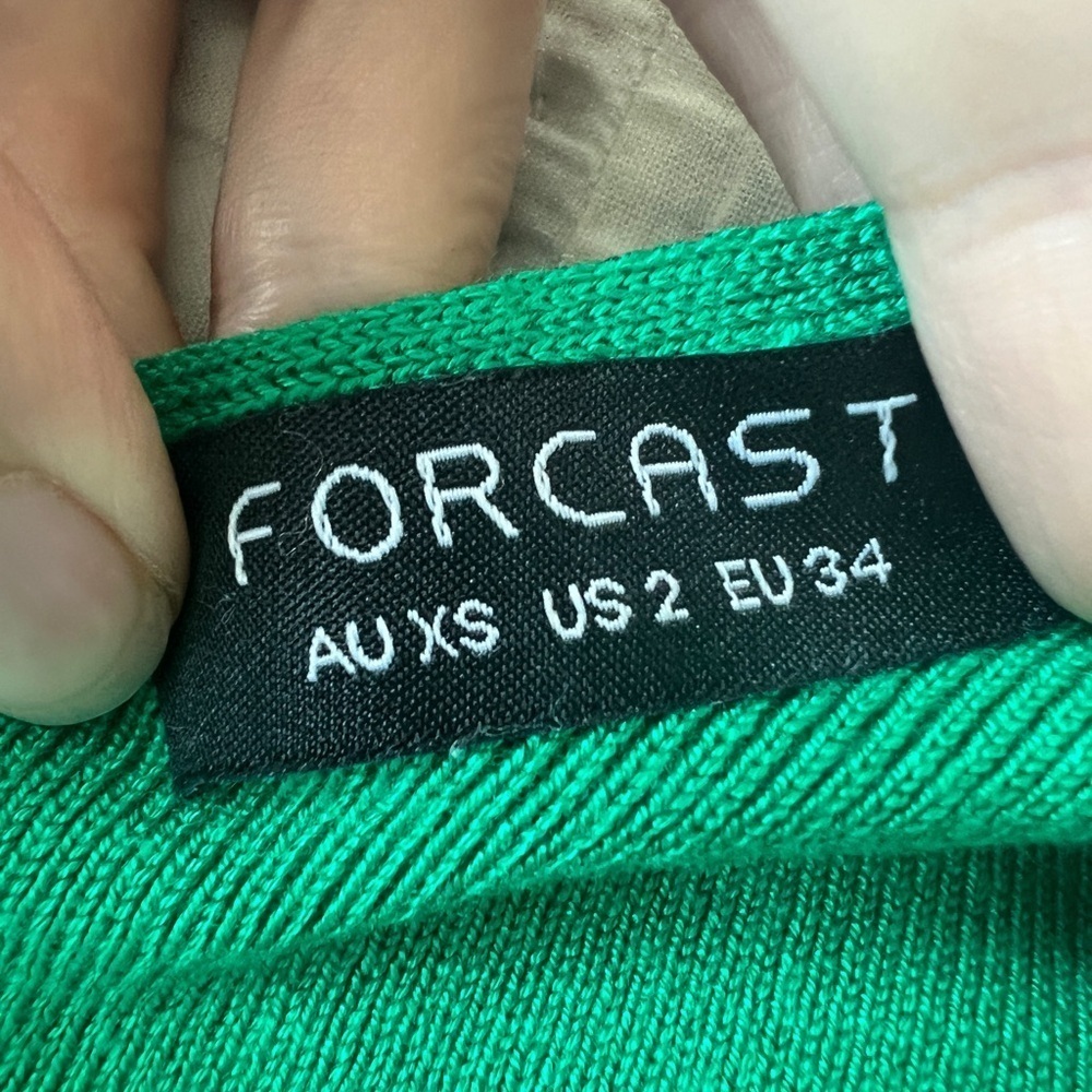 Forcast Womens Green Knit V-Neck Euro Coastal Summer Minimalist Tank Top XS 2‎ - Picture 7 of 9